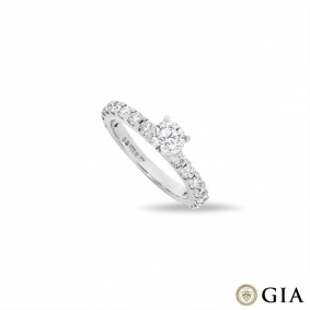 Platinum Round Brilliant Cut Diamond Ring 0.50ct D/VS1